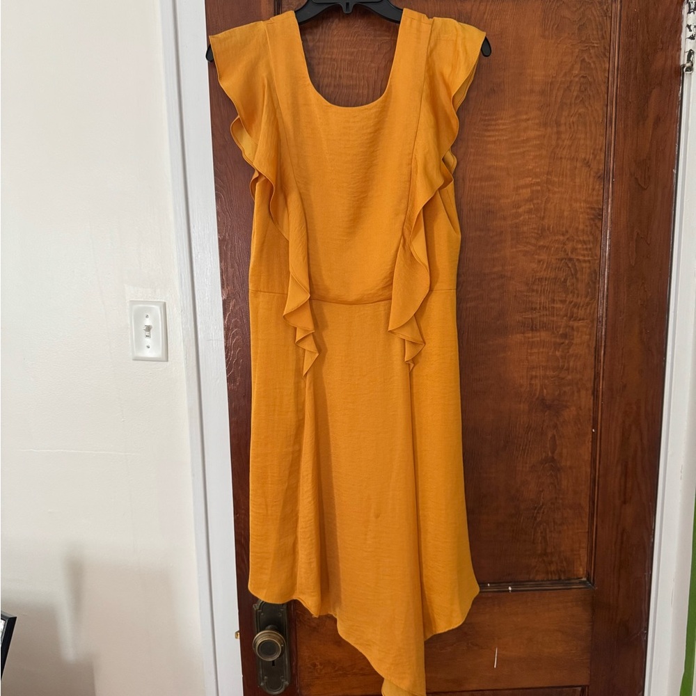 BCBGeneration Asymmetrical Mustard Dress
